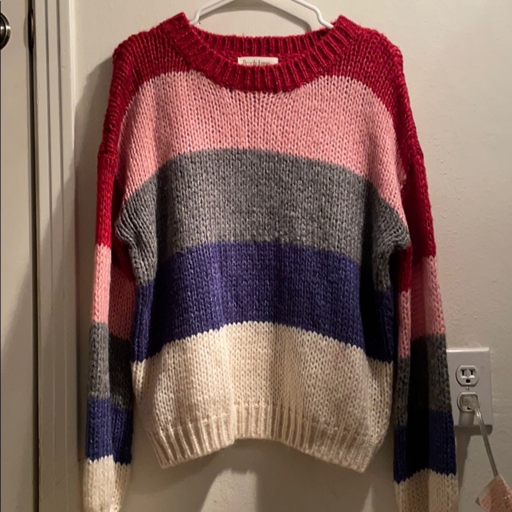 Peach Love California Striped Sweater